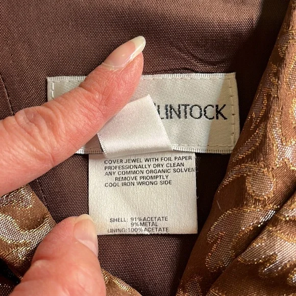 Jessica McClintock Gunne Sax Women’s Size 6 80s 90s Brown Gold Rhinestone Dress - Picture 10 of 13